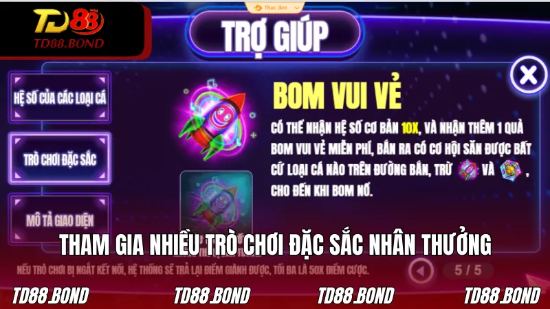 Tham gia nhiều trò chơi đặc sắc nhân thưởng trong Fishing Disco