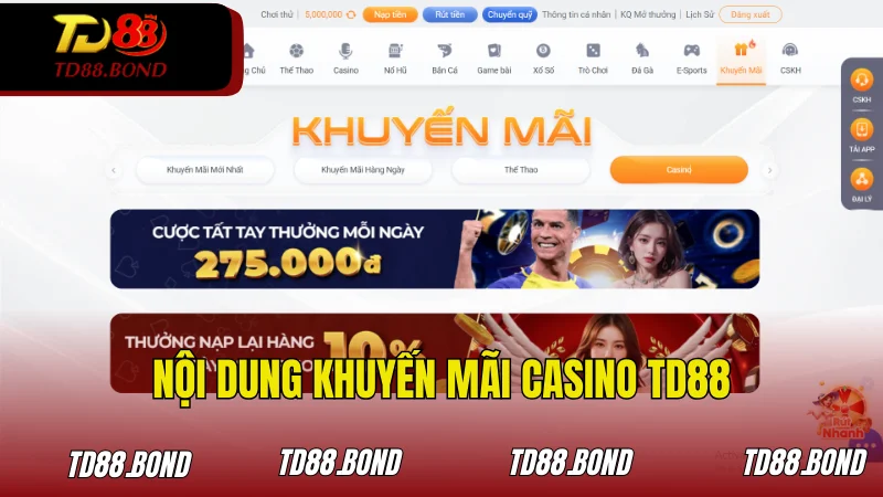 Khuyến mãi casino giá trị lớn