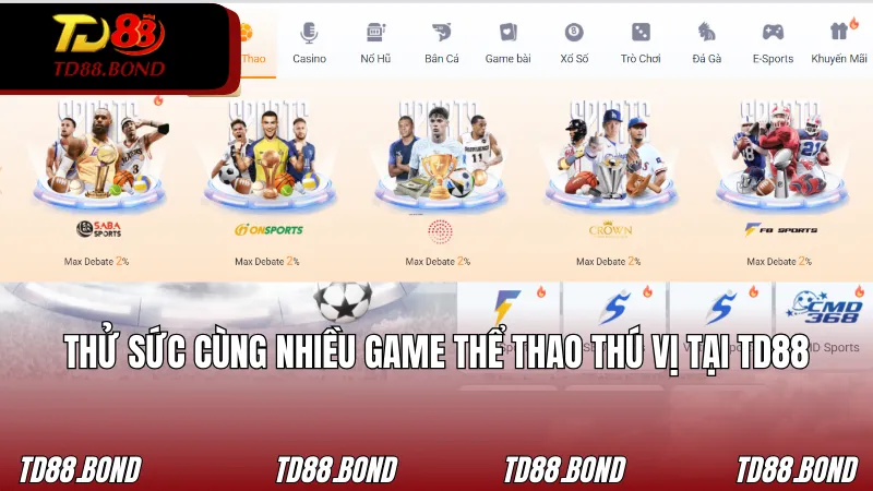 Thử sức cùng nhiều game thể thao thú vị tại TD88 không giới hạn