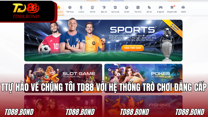 Tự hào về chúng tôi TD88 với hệ thống trò chơi đẳng cấp